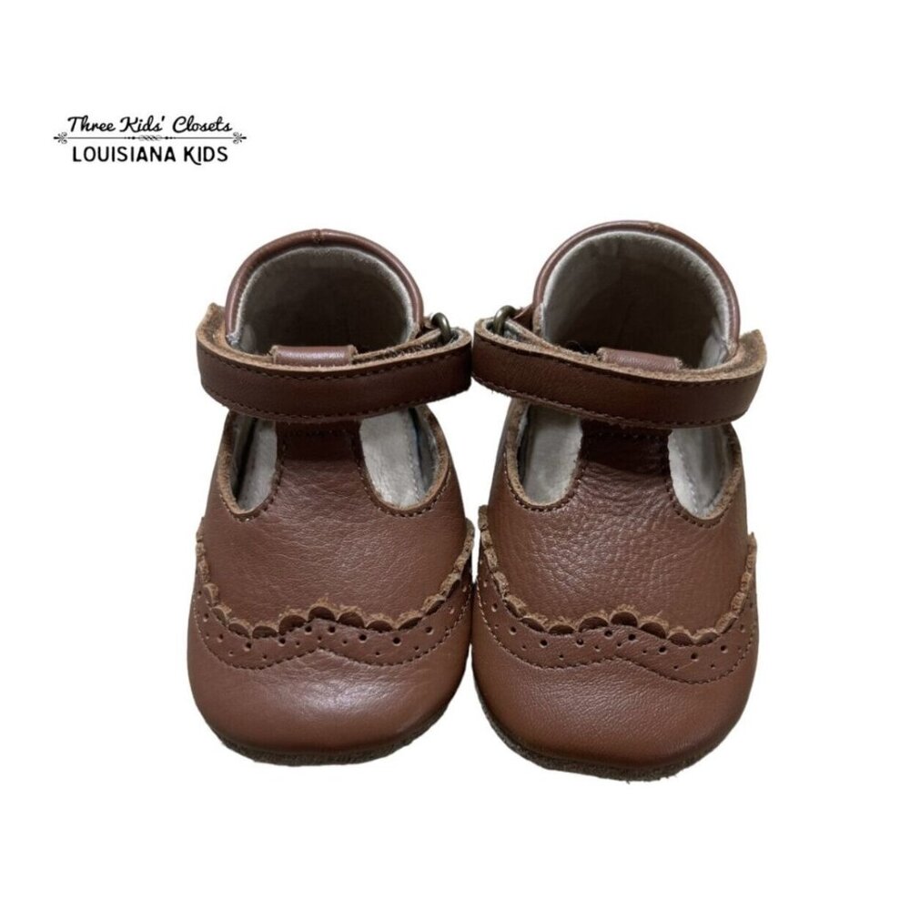 Baby Boden 0-3m Brown Leather Baby Shoes